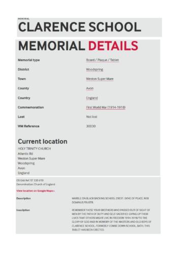 Original Clarence School-some details