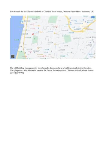 Original Clarence School-location map