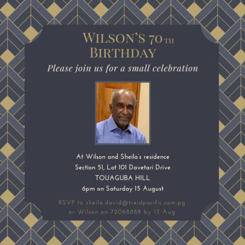 Wilson 70th Birthday invite